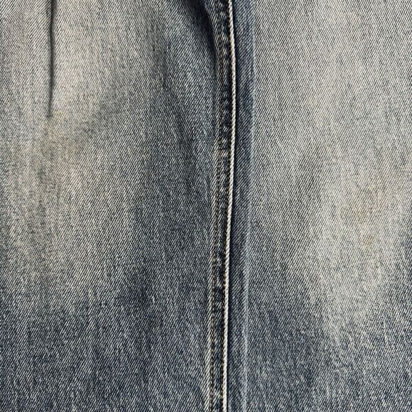 Edgely 90s Taper High Rise Jeans 6 Short (28x27) Blue Distressed Denim Womens - Picture 10 of 13